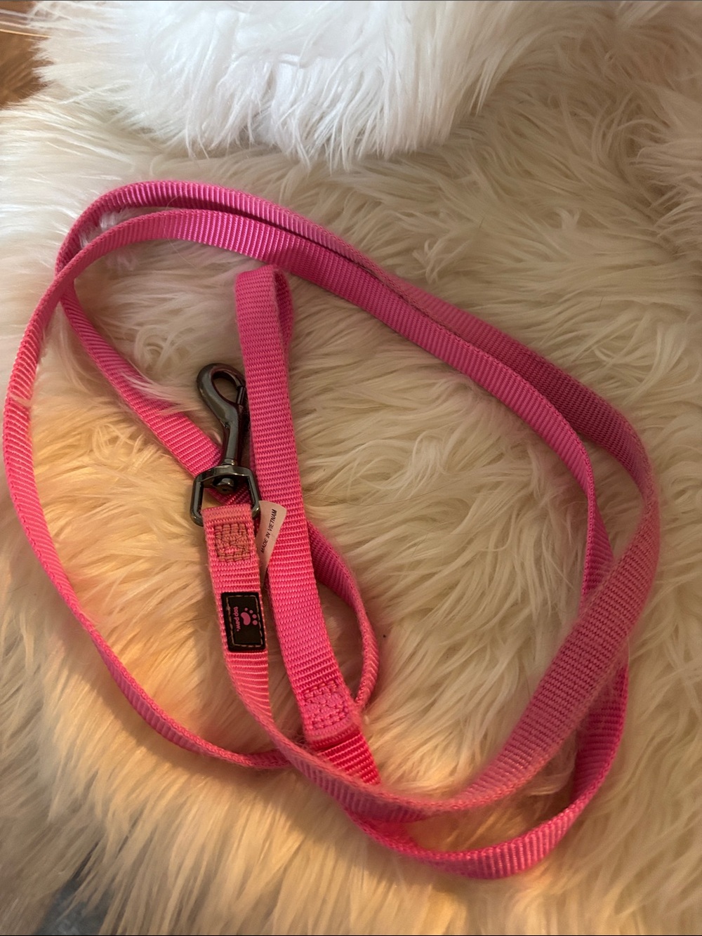 Top Paw 6’ Bright Pink Nylon Dog Leash with Metal Clip
